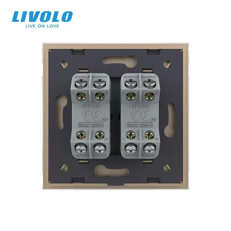 продаем Двухклавишный перекрестный выключатель золотой Livolo (VL-C7FCMM10A-1AP) в Украине - фото 4