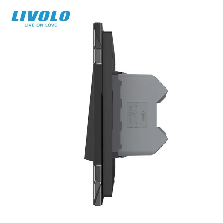 в продажу Двоклавішний перехресний вимикач чорний Livolo (VL-C7FCMM10A-1BP) - фото 3