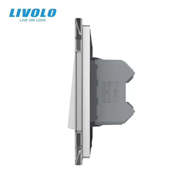 в продаже Двухклавишный перекрестный выключатель серый Livolo (VL-C7FCMM10A-1IP) - фото 3