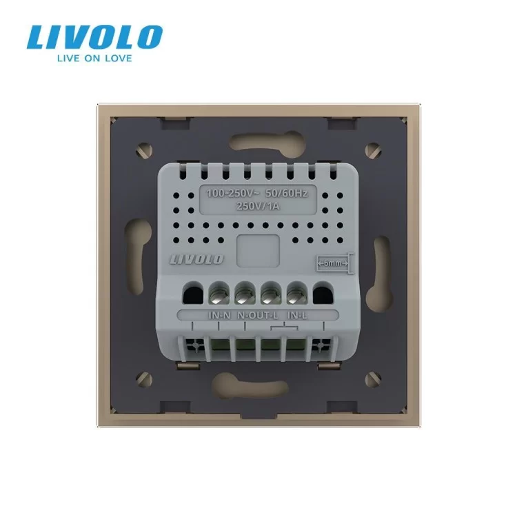 продаємо Безконтактний вимикач 1 сенсор золотий Sense Livolo (VL-C7FCU1-2AP) в Україні - фото 4