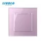 Одноклавишный выключатель розовый стекло Livolo (VL-C7K1-17)