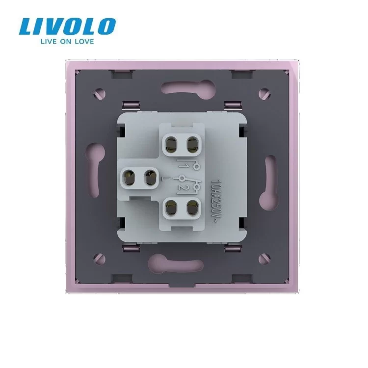 продаємо Одноклавішний вимикач рожевий скло Livolo (VL-C7K1-17) в Україні - фото 4