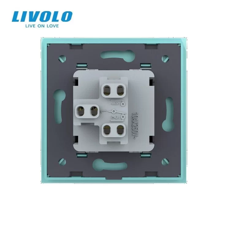 Одноклавишный проходной выключатель зеленый стекло Livolo (VL-C7K1S-18) отзывы - изображение 5
