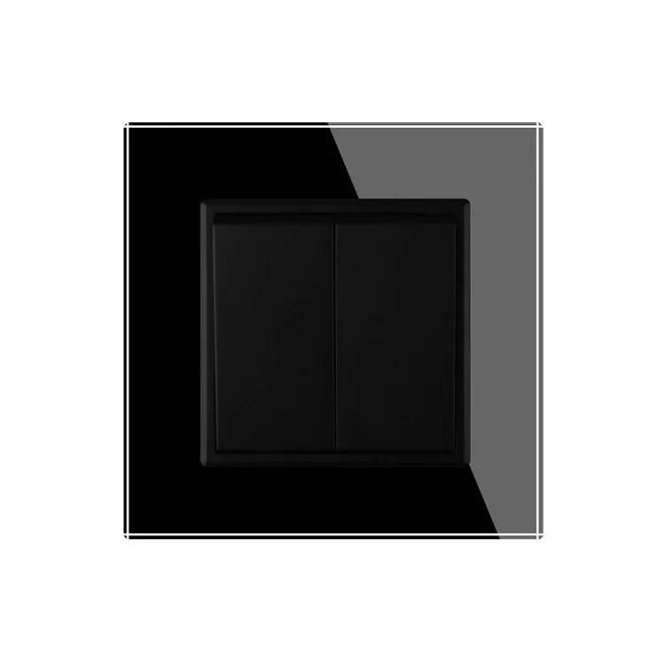 Двухклавишный выключатель Livolo черный (VL-C7K2-12) цена 708грн - фотография 2