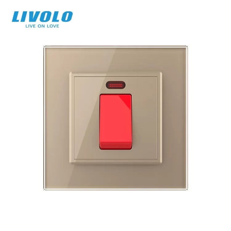 Майстер вимикач 20 ампер Livolo золотий (VL-C7KMKV20A-2AP) ціна 735грн - фотографія 2