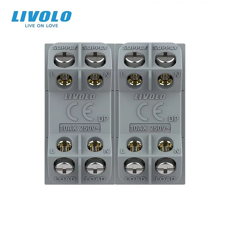 Механизм клавишный перекрестный выключатель черный Livolo (VL-FCMM10A-1BP) цена 488грн - фотография 2