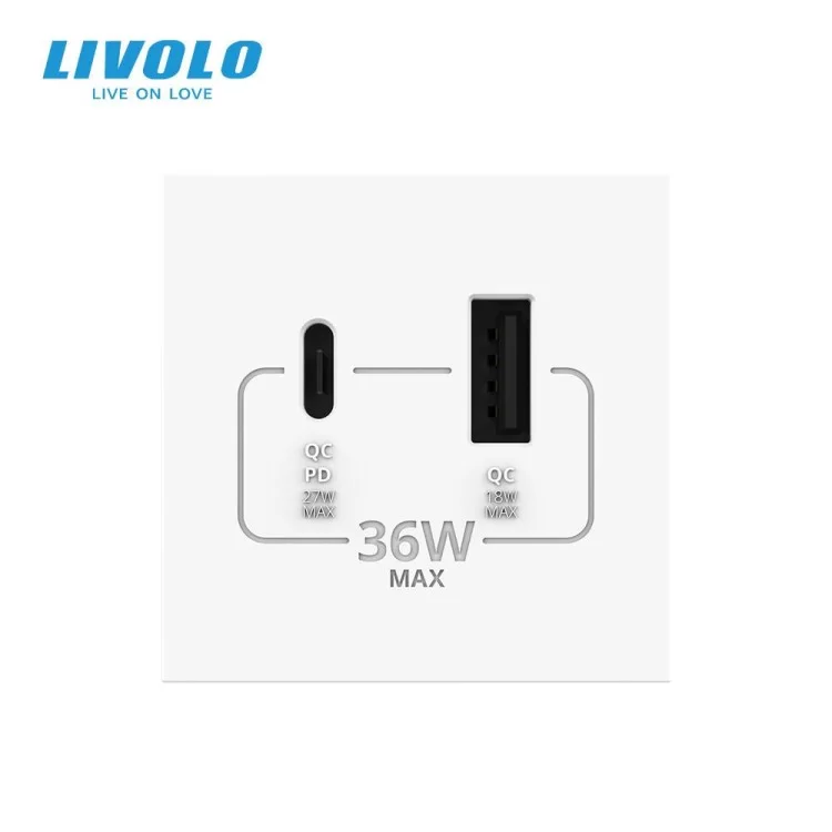 в продаже Механизм розетка USB-A и USB-C 36W белый (VL-FCUA18W.UC18W-2WP) - фото 3