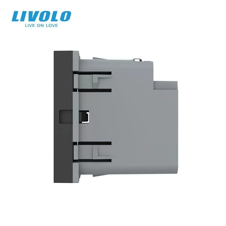 Механізм розетка USB type C з блоком живлення 45W чорний Livolo (VL-FCUC-2BP) ціна 2 353грн - фотографія 2