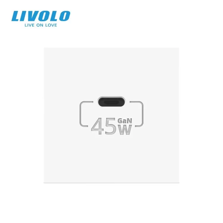 в продажу Механізм розетка USB type C з блоком живлення 45W білий Livolo (VL-FCUC-2WP) - фото 3