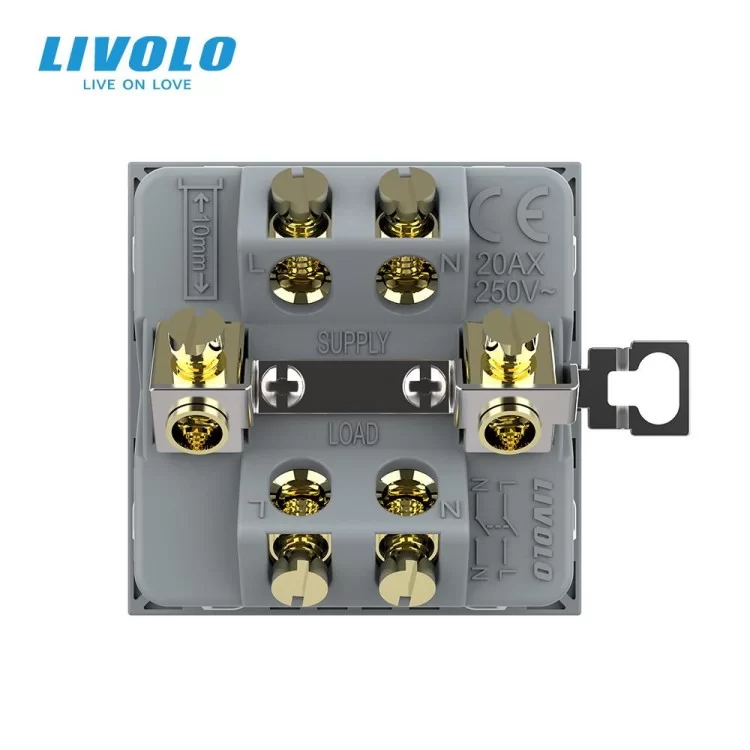 Механізм майстер вимикач 20 ампер Livolo золотий (VL-KMKV20A-2AP) ціна 365грн - фотографія 2
