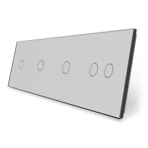 Сенсорная панель выключателя 5 сенсоров (1-1-1-2) серый стекло Livolo (VL-P701/01/01/02-8I)