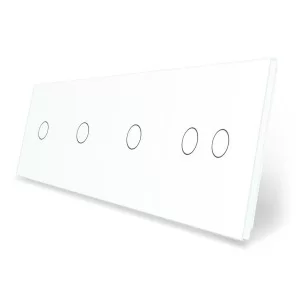Сенсорная панель выключателя 5 сенсоров (1-1-1-2) белый стекло Livolo (VL-P701/01/01/02-8W)