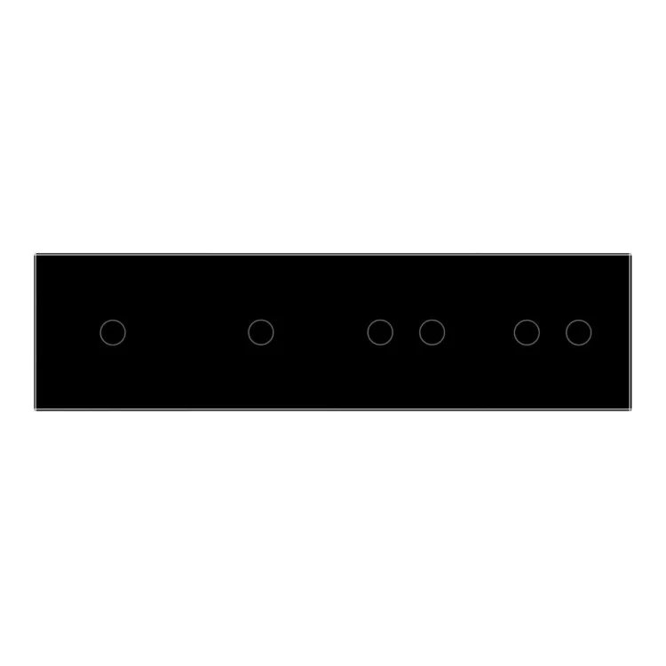 Сенсорная панель выключателя 6 сенсоров (1-1-2-2) черный стекло Livolo (VL-P701/01/02/02-8B) цена 2 053грн - фотография 2