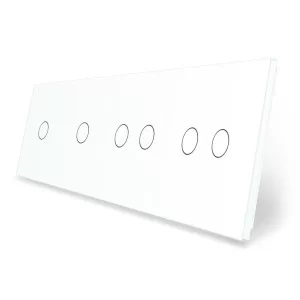 Сенсорная панель выключателя 6 сенсоров (1-1-2-2) белый стекло Livolo (VL-P701/01/02/02-8W)