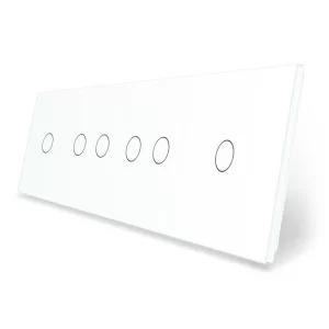 Сенсорна панель вимикача 6 сенсорів (1-2-2-1) білий скло Livolo (VL-P701/02/02/01-8W)