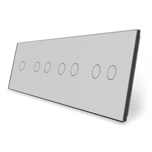 Сенсорная панель выключателя 7 сенсоров (1-2-2-2) серый стекло Livolo (VL-P701/02/02/02-8I)