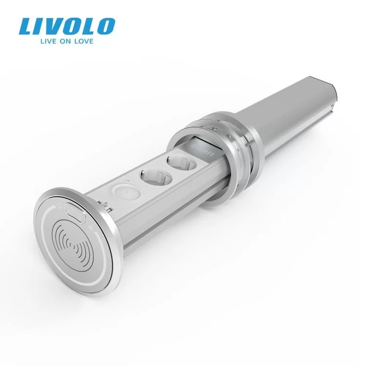 продаємо Висувна підйомна прихована подвійна розетка з бездротовою зарядкою USB і Bluetooth колонкою Livolo в Україні - фото 4