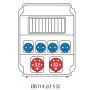 Будівельний щиток живлення ETI 004483301 з роз'ємами EDS11 4-2/2-5 32 (Роз'єм 32A/5P-2 Schuko-4 АВ: C16/1-4 C32/3-2)
