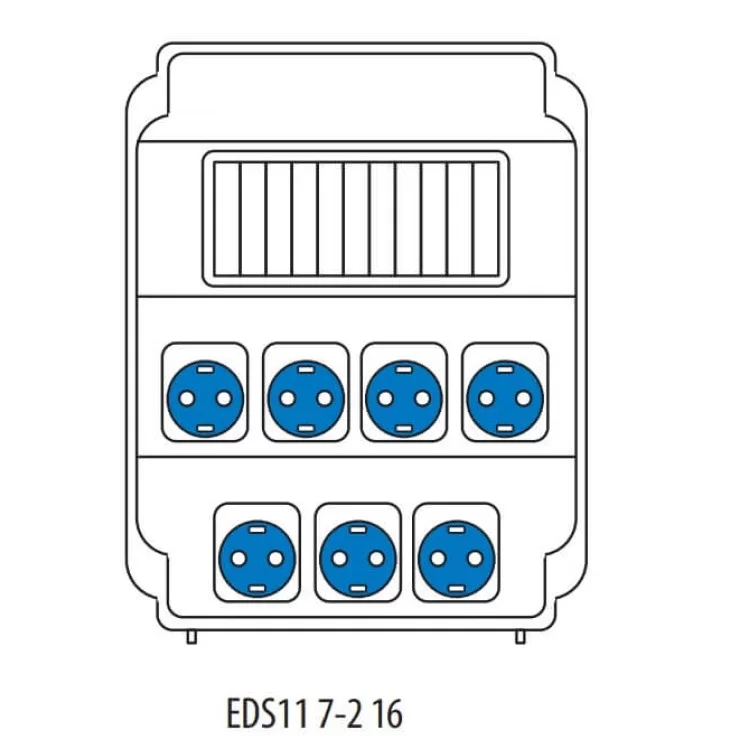 Строительный щиток питания ETI 004483308 с разъемами EDS11 7-2 16 16 (Schuko-7 АВ:C16/1-7) отзывы - изображение 5