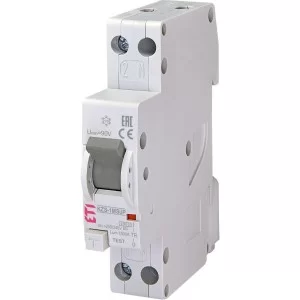 Диференційний автомат ETI 002175702 KZS-1M SUP B 10/0.03 тип A (6kA) з верхнім підключенням