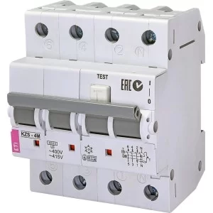 Диференційний автомат ETI 002174001 KZS-4M 3p+N B 6/0.03 тип AC (6kA)