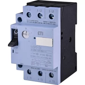 Автомат захисту двигуна ETI 004646621 MSP0-2.4 (0.75 kW 1.6-2.4A)