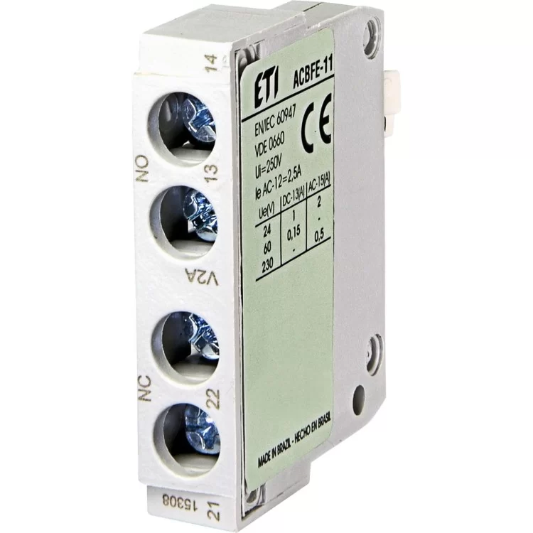 Фронтальный блок контактов ETI 004648021 ACBFE-11 (1НО+1НЗ) цена 284грн - фотография 2