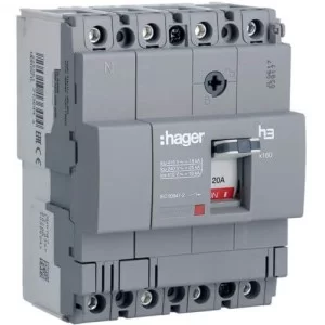 Автоматичний вимикач Hager HDA021L x160 In=20А 4P 18кА