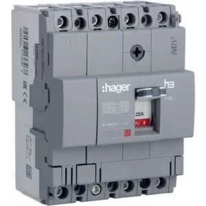 Автоматичний вимикач Hager HDA026L x160 In=25А 4P 18кА