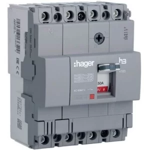 Автоматичний вимикач Hager HDA051L x160 In=50А 4P 18кА