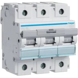 Модульный автоматический выключатель Hager HMD390 3P 15кА D-100A 4,5M