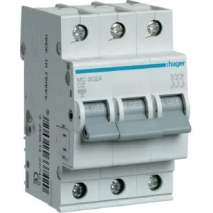 Автоматичний вимикач Hager MC302A 3P 6кА C-2A 3M