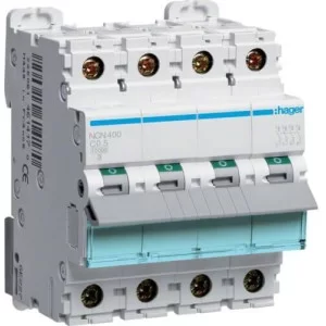 Автоматичний вимикач Hager NCN400 4P 10кА C-0,5A 4M