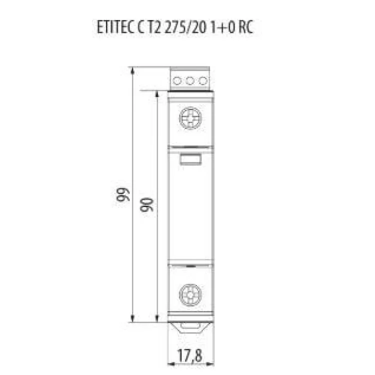 Ограничитель перенапряжения ETI 002440405 ETITEC C T2 440/20 (1+0) 1p цена 1 176грн - фотография 2
