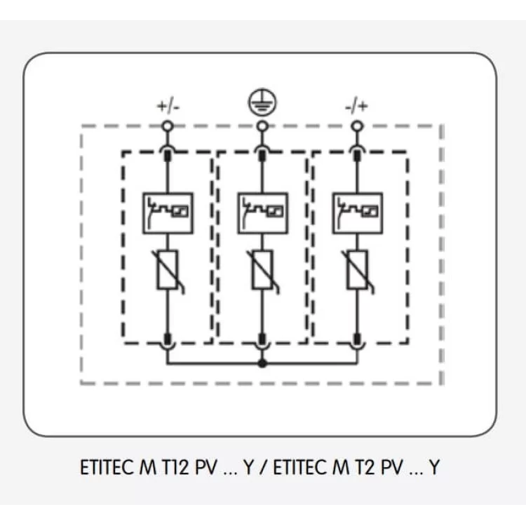 Ограничитель перенапряжения ETI 002440513 ETITEC M T12 PV 1500/10 Y (для PV систем) цена 6 983грн - фотография 2