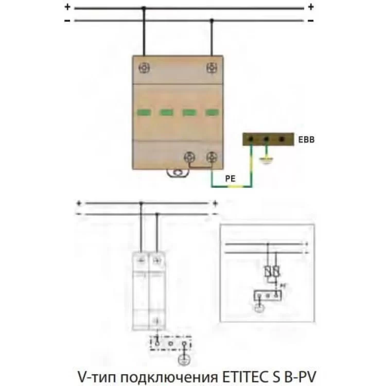 Фотоэлектрический ограничитель перенапряжения ETI 002445302 ETITEC S C-PV 75/20 для солнечных панелей цена 3 711грн - фотография 2