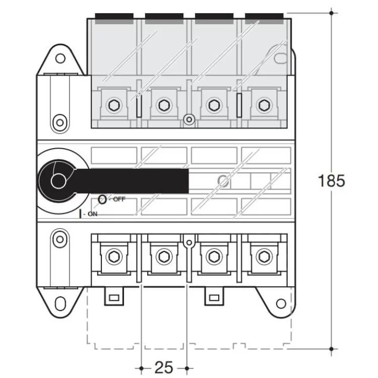 в продажу Модульний вимикач навантаження Hager HA307 в 95мм² 3P 160А з видимим розривом - фото 3