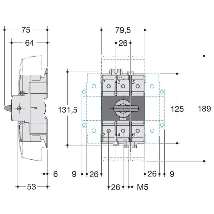 в продажу Модульний вимикач навантаження Hager HAD410 к 70мм² 4P 100А - фото 3