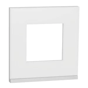 Горизонтальная однопостовая рамка Schneider Electric NU600289 (матовое стекло/белый)