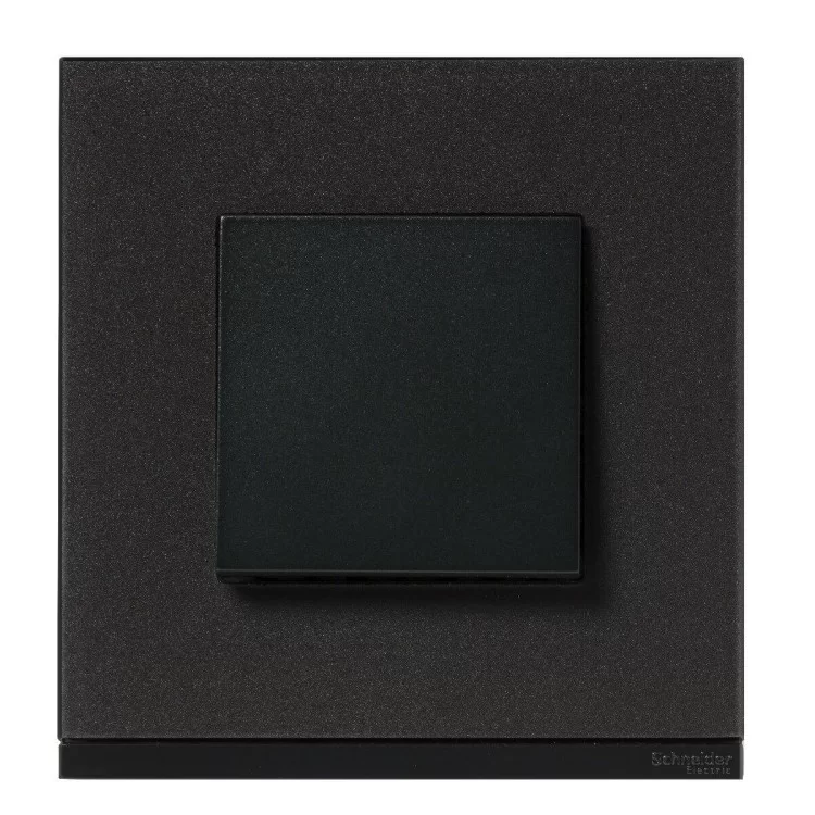 Горизонтальная однопостовая рамка Schneider Electric NU600286 (черное стекло/антрацит) обзор - фото 8