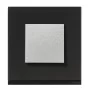 Горизонтальная однопостовая рамка Schneider Electric NU600286 (черное стекло/антрацит)