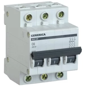 Автоматический выключатель Generica MVA25-3-006-C ВА47-29 6А 4,5кА (C)
