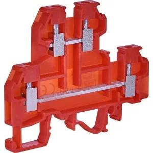 Дворівнева клема з з'єднувальним мостиком ETI 003901302 VS 4 NAI+ 4мм² (червона)