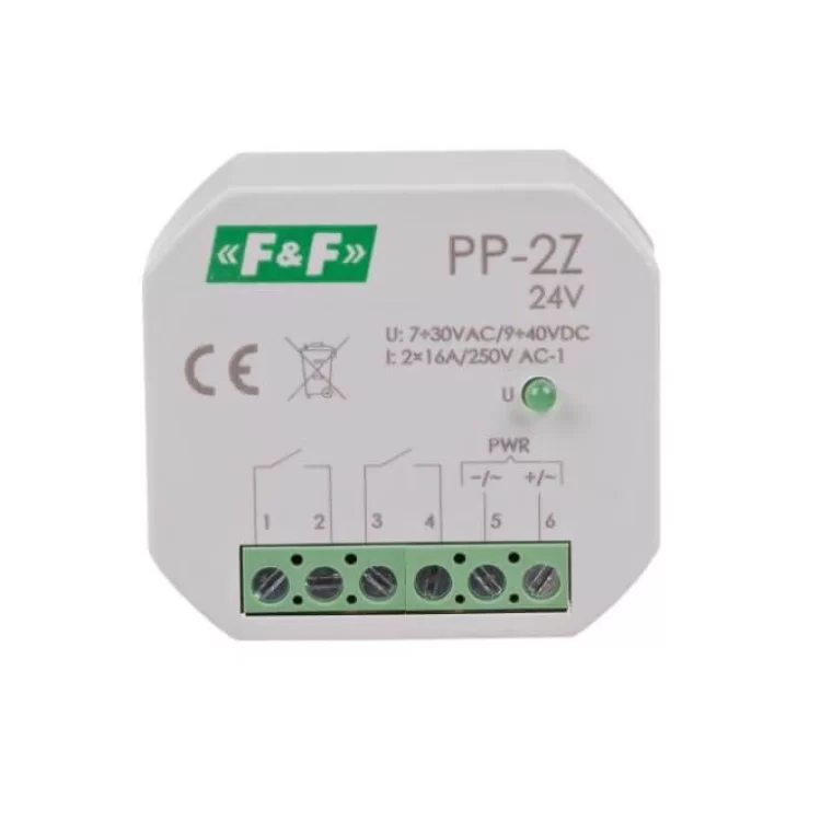Електромагнітне реле F&F PP-2Z-24V 24В 16 А ціна 447грн - фотографія 2