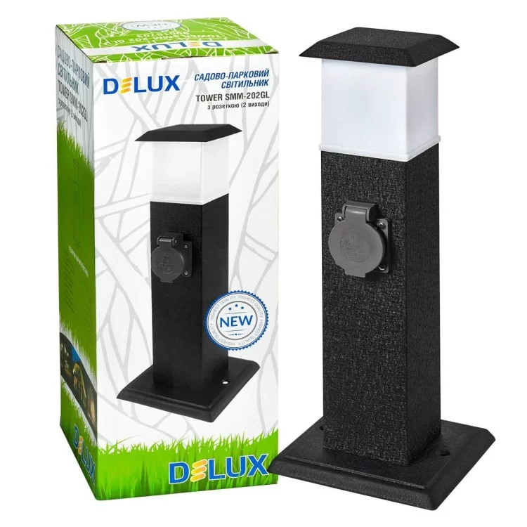 в продаже Садово-парковый светильник Delux (90015703) TOWER SMM-202GL E14 IP44 с 2 выходами на 220В (черный) - фото 3