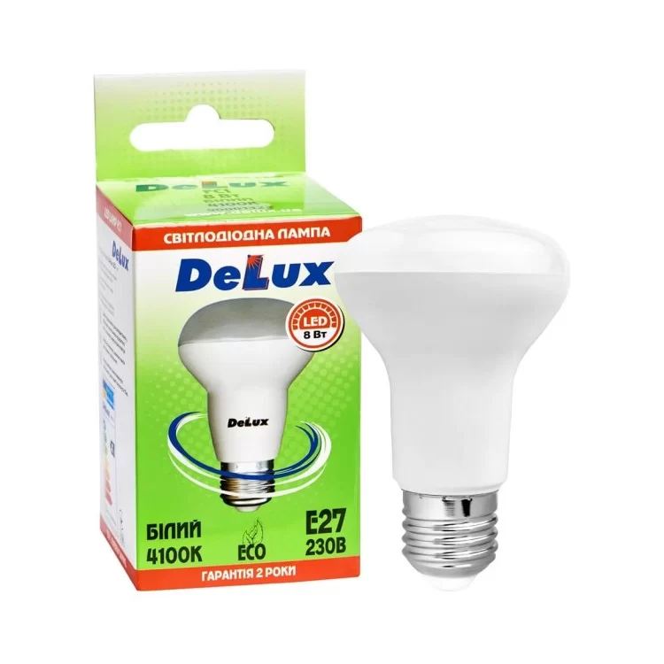 Лампа светодиодная Delux (90011815) FC1 R63 E27 4100K 8Вт цена 70грн - фотография 2