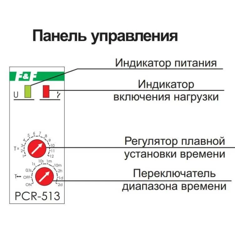 Електронне реле часу F&F PCR-513-24V 21-27В AC/DC 16А інструкція - картинка 6