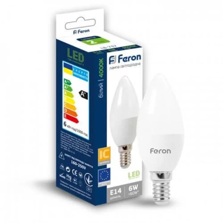 Светодиодная лампа Feron 6221 LB-737 6Вт 4000К C37 Е14 цена 60грн - фотография 2