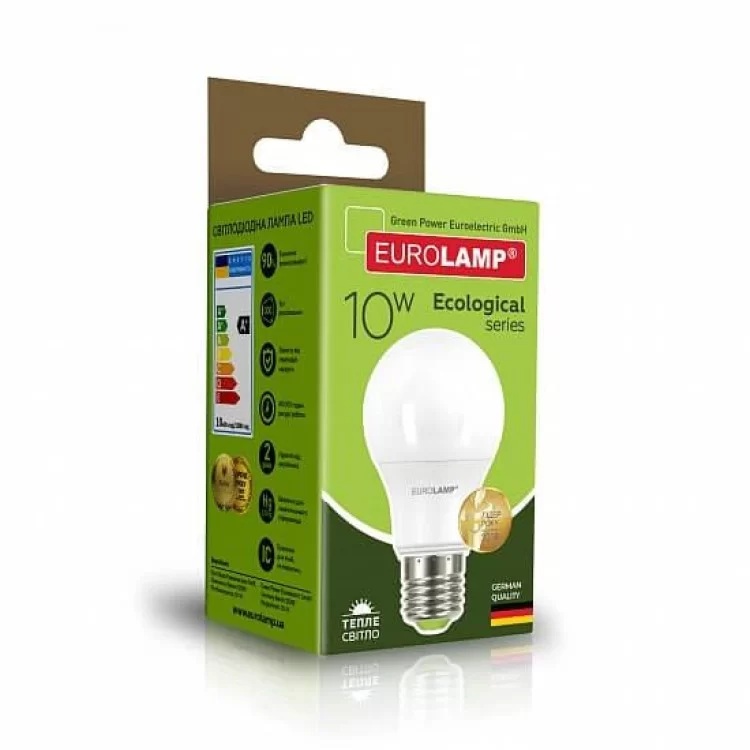 Світлодіодна лампа Eurolamp LED-A60-10273 (P) Eco 10Вт 3000К A60 Е27 ціна 66грн - фотографія 2