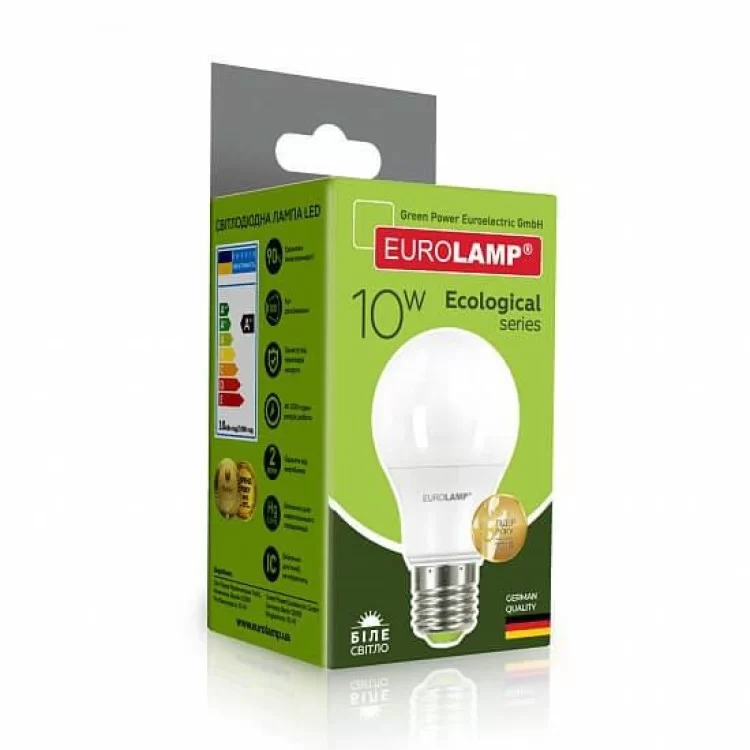 Светодиодная лампа Eurolamp LED-A60-10274(P) Eco 10Вт 4000К A60 Е27 цена 66грн - фотография 2